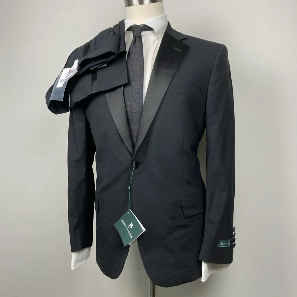 B By Brooks Brothers Men's Classic Fit Wool 2-pc Tuxedo Jacket 42S Pants 32W 30L